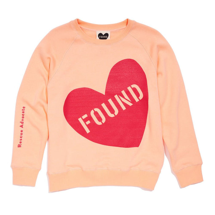 Found My Animal Big Full Heart Sweatshirt, Coral + PeachBig Full Heart SweatshirtsFound My AnimalXS
