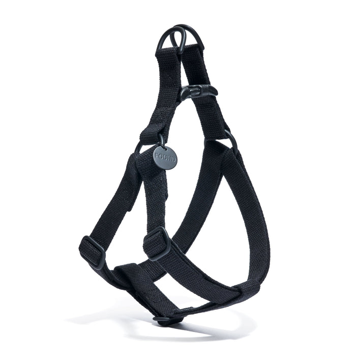 Found My Animal Black Cotton Dog & Cat Harness with Matte Black Hardware – Adjustable, Durable & StylishDog & Cat HarnessesFound My AnimalXS