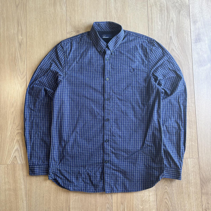 Fred Perry check button up shirt blue
