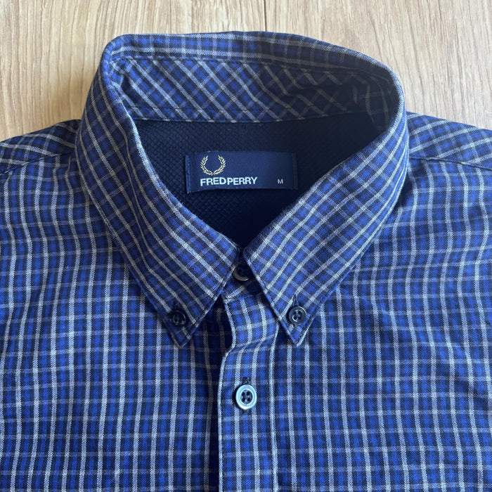 Fred Perry check button up shirt blue