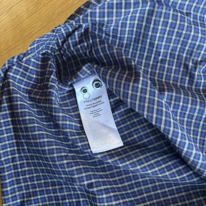 Fred Perry check button up shirt blue