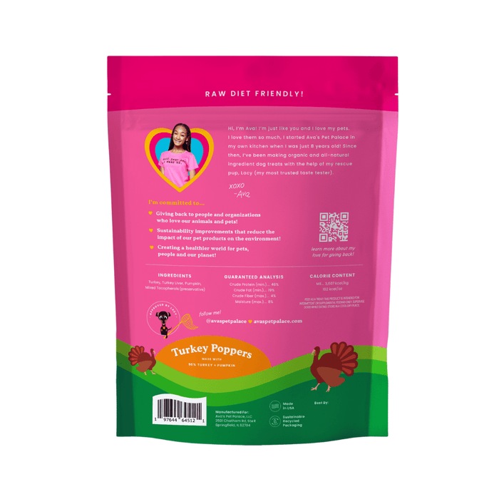 Freeze Dried Dog Treats - Turkey PoppersDog TreatsFound My Animal
