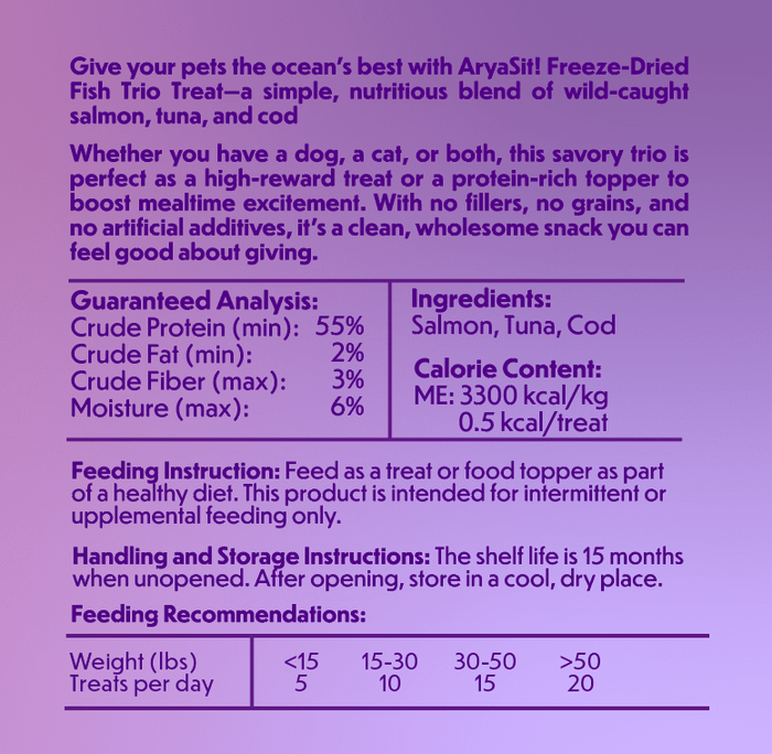 Freeze-Dried Fish TrioDog TreatsFound My Animal