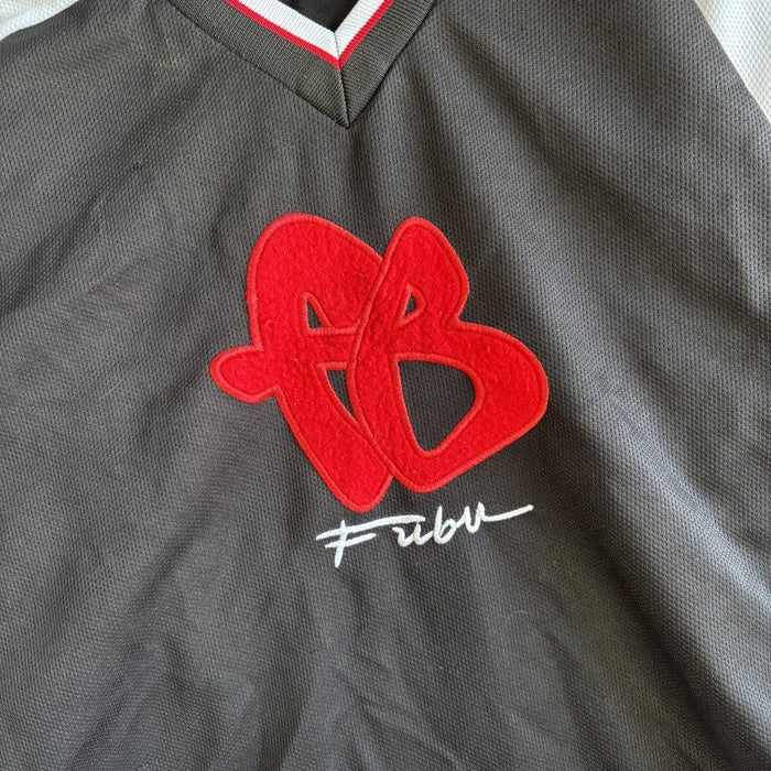 FUBU Embroidered Logo Hockey Jersey Black White Y2K Oversized