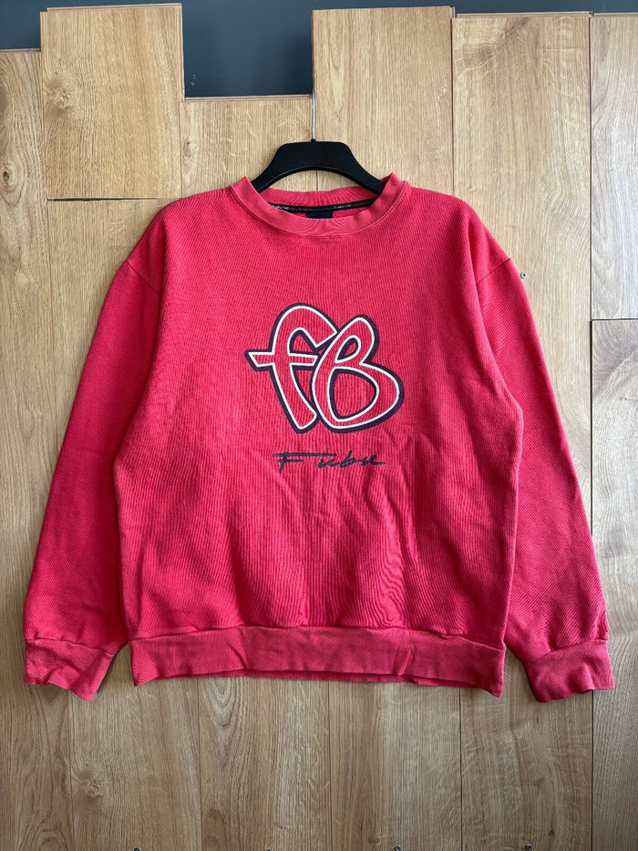 FUBU The Collection Red Spell Out Sweatshirt Crew Neck Y2K Streetwear Size L