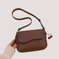 Girl's PU Leather Plain Shoulder Bag