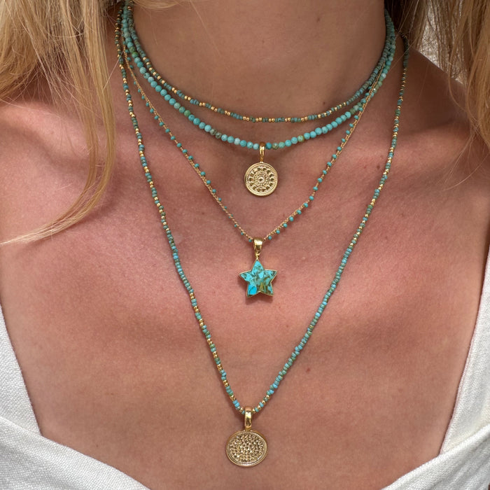 Gold Dotted Removable Pendant - Engravable