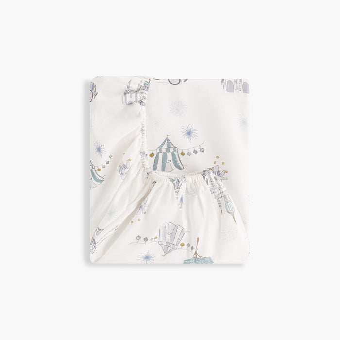 Gooslings Adventures in Wonderland Crib Sheet - Aqua