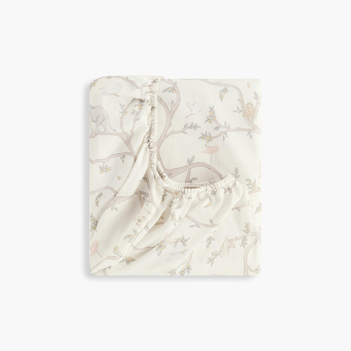 Gooslings Animal Parade Crib Sheet - Ivory