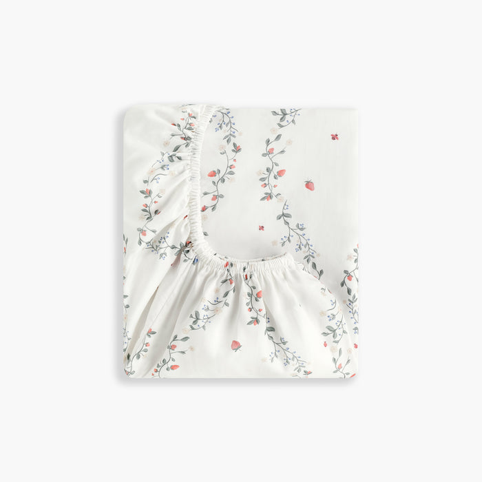 Gooslings Botanical Berries Crib Sheet - Ivory