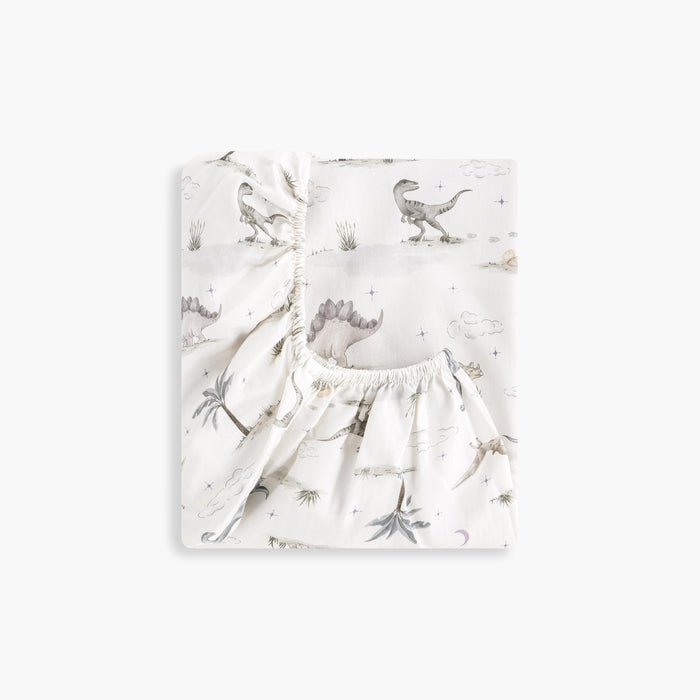 Gooslings Dino Dreams Crib Sheet - Sage