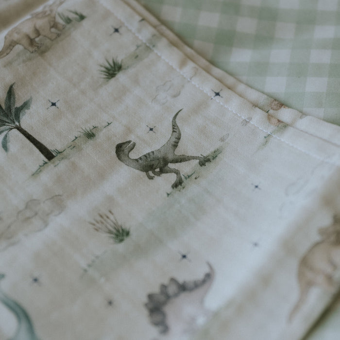 Gooslings Dino Dreams Swaddle - Sage