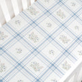 Gooslings Fleur + Stripe Crib Sheet - Plaid