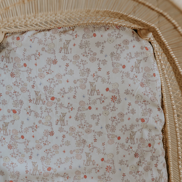 Gooslings Into The Woodlands Crib Sheet - Ivory