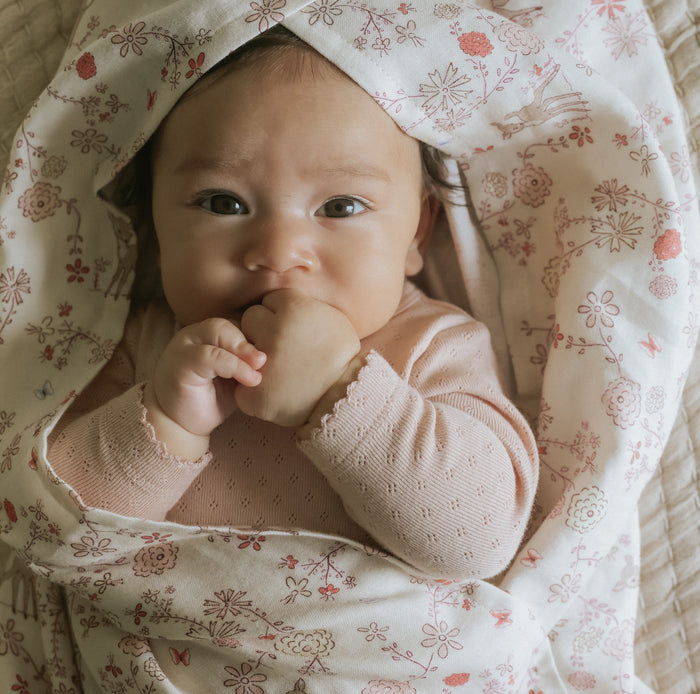 Gooslings Into The Woodlands Swaddle - Ivory