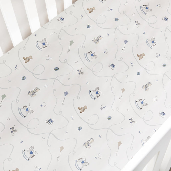 Gooslings Little Toy Chest Crib Sheet - Ivory
