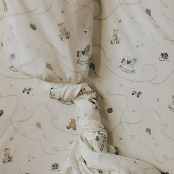 Gooslings Little Toy Chest Swaddle - Ivory