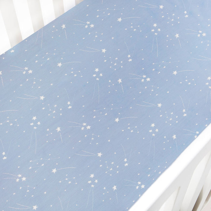 Gooslings Once Upon A Time Crib Sheet - Blue