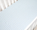Gooslings Picnic Gingham Crib Sheet - Blue