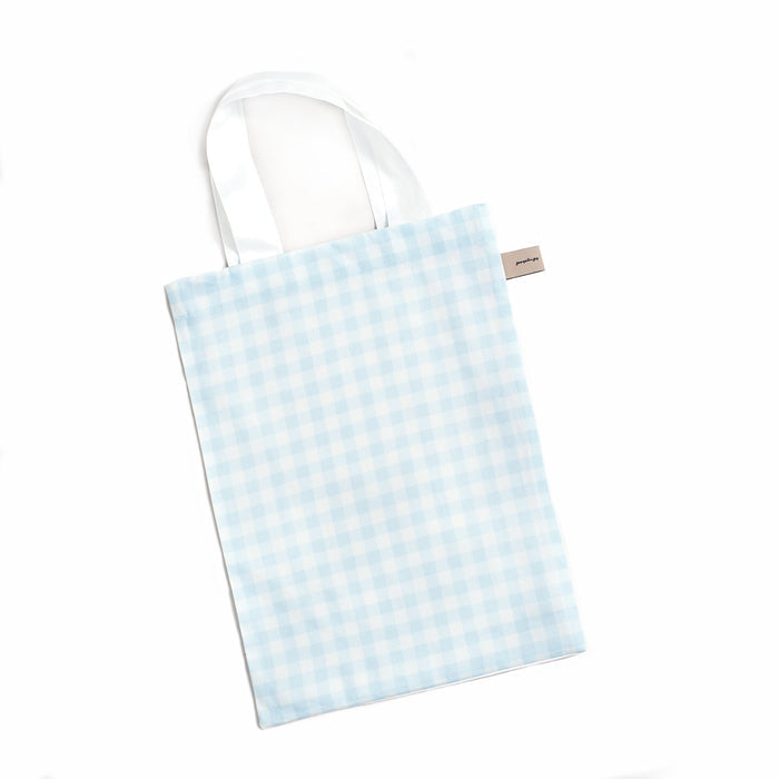 Gooslings Picnic Gingham Crib Sheet - Blue