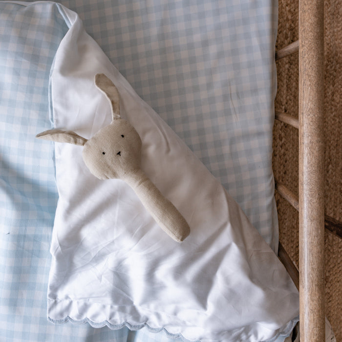 Gooslings Picnic Gingham Crib Sheet - Blue