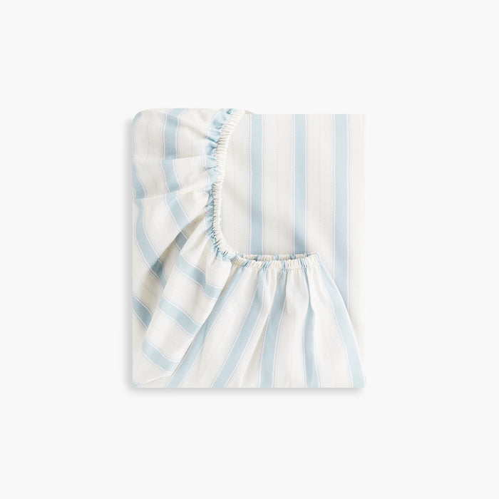 Gooslings Seaside Stripes Crib Sheet - Ocean