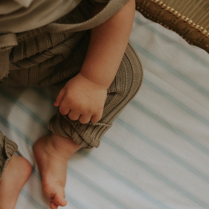Gooslings Seaside Stripes Crib Sheet - Ocean