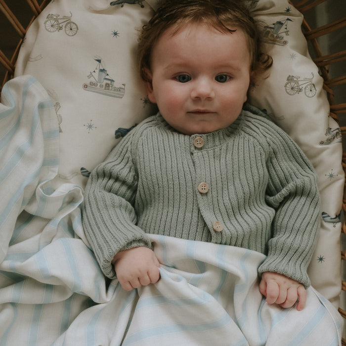 Gooslings Seaside Stripes Swaddle - Ocean