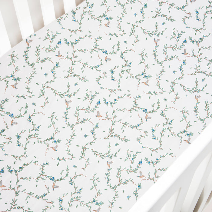 Gooslings Secret Garden Crib Sheet - Ivory