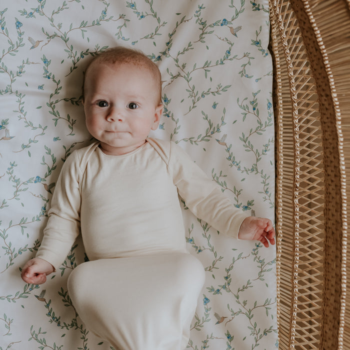 Gooslings Secret Garden Crib Sheet - Ivory