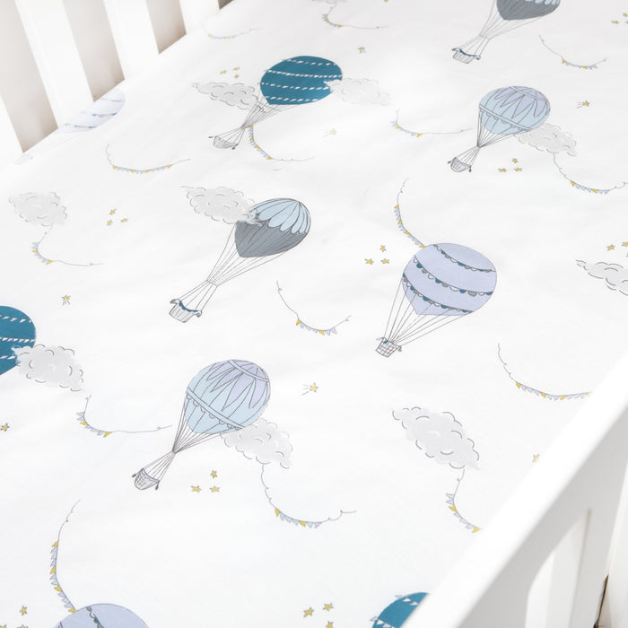 Gooslings Touch The Sky Crib Sheet - Blue