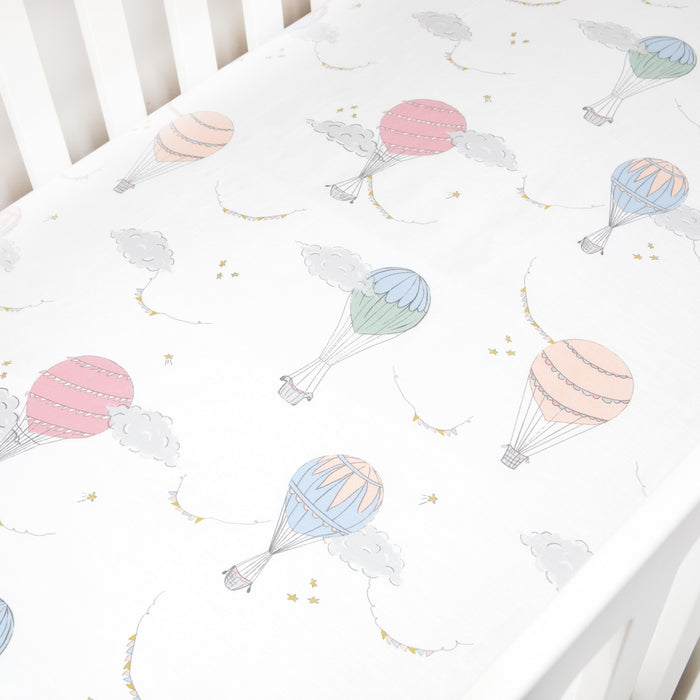 Gooslings Touch The Sky Crib Sheet - Pink