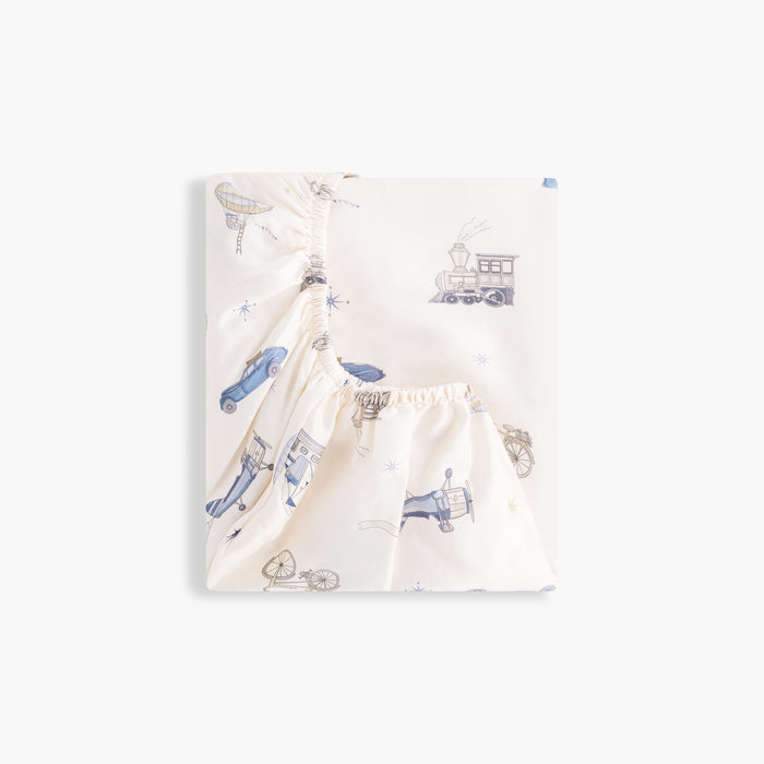 Gooslings Transit Treasures Crib Sheet - Blue
