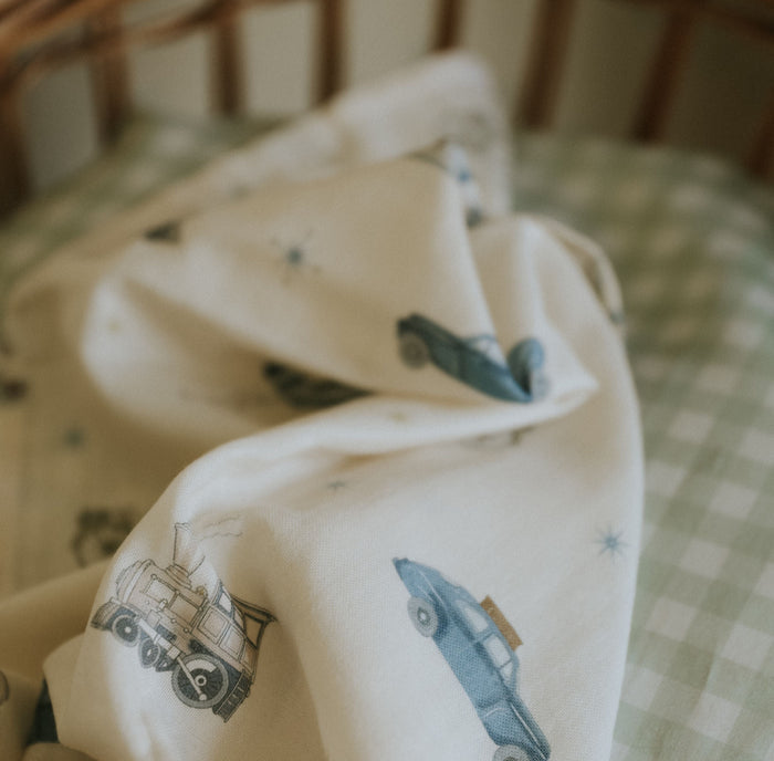 Gooslings Transit Treasures Swaddle - Blue