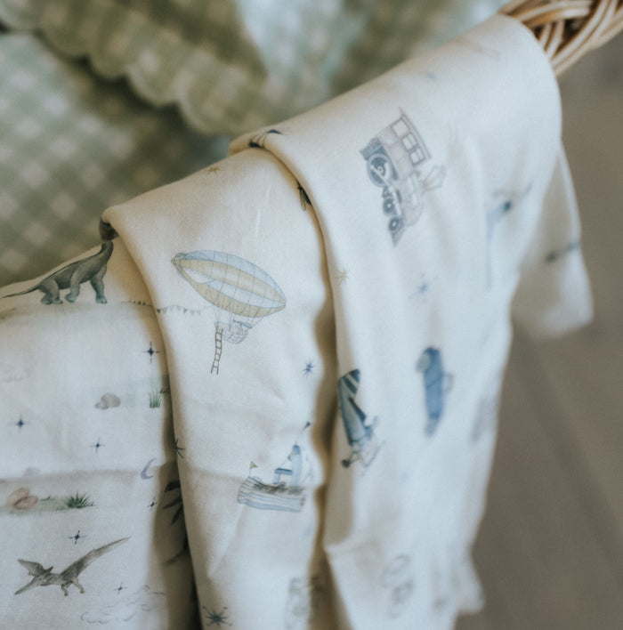 Gooslings Transit Treasures Swaddle - Blue