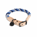 Gray, Blue, Navy Up-Cycled Rope Cat & Dog Collar – Matte Black HardwareDog CollarsFound My AnimalXS