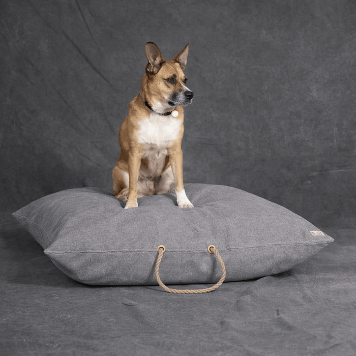 Gray Waxed Cotton Canvas Dog BedDog BedsFound My AnimalM