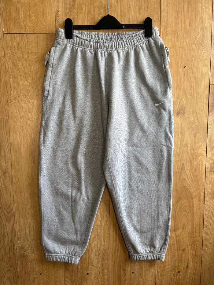 Nike Grey Fleece Joggers Sweatpants Embroidered Swoosh Size S