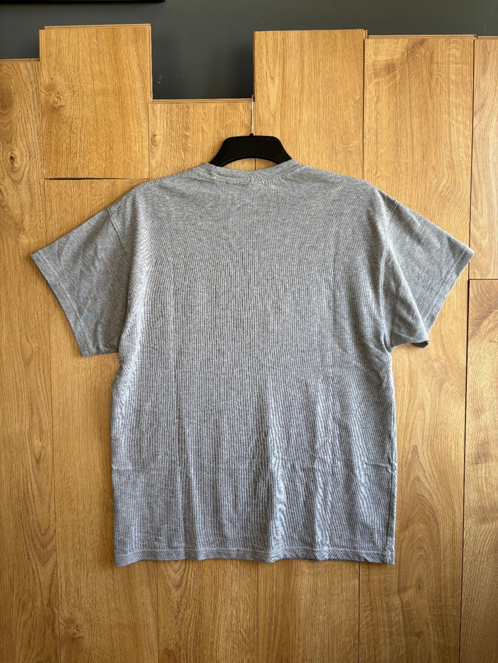 Nike Grey Spell Out Embroidered T Shirt Men's Medium Loose Fit Casual Tee