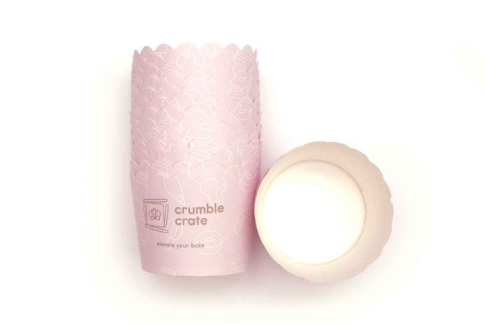 Crumble Crate Signature Cupcake Liners Set 12 - Heat Resistant Pink by Crumble Crate