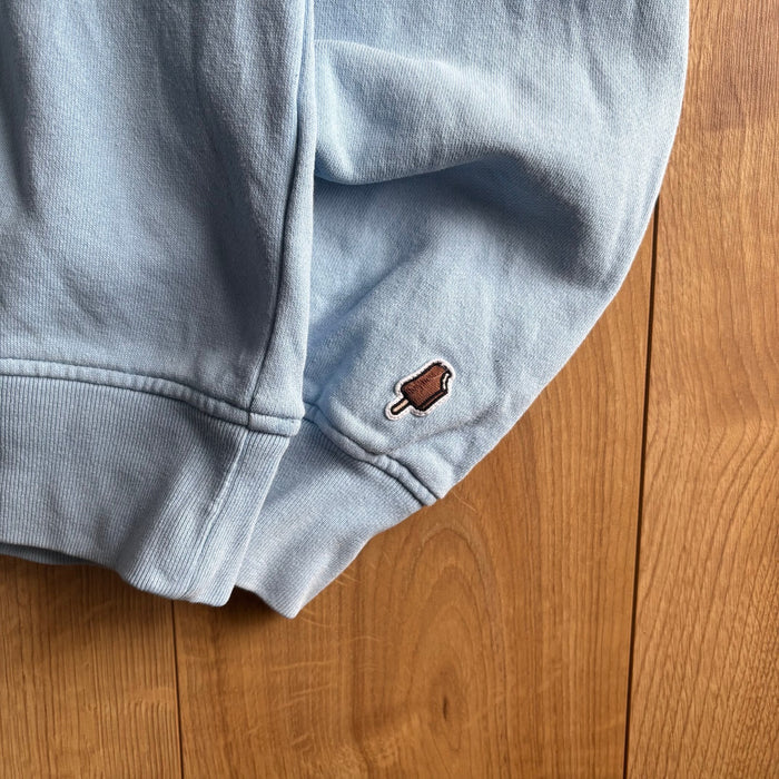 Icecream Embroidered Script Logo Hoodie Baby Blue Pullover Size XL