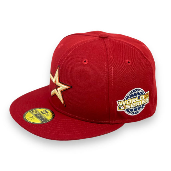 HOUSTON ASTROS (H-RED) (2005 WORLD SERIES) NEW ERA 59FIFTY FITTED (GREY UNDER VISOR)