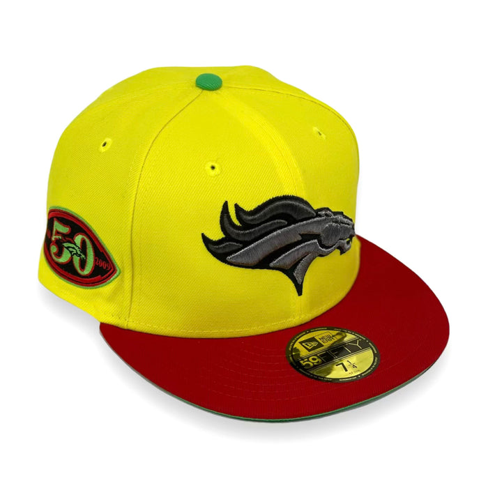DENVER BRONCOS "FERRARI)(50TH ANNIVERSARY ) NEW ERA 59FIFTY FITTED (ISLAND GREEN UNDER VISOR)