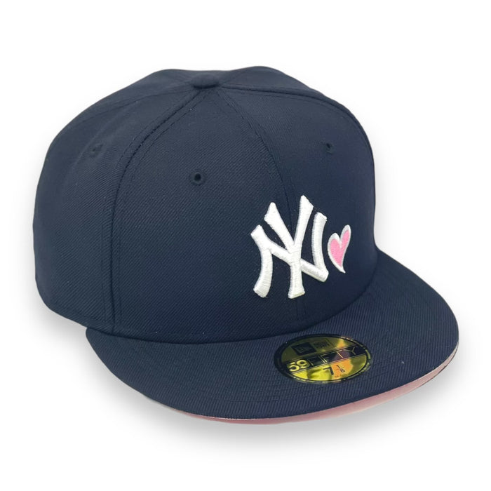 NEW YORK YANKEES (NAVY)  "LOVE OF THE GAME" NEW ERA 59FIFTY FITTED (PINK UNDER VISOR)