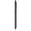 A gray Apple Pencil (Gen 1) Grip Case by Catalyst Case US is shown vertically against a white background, with the pointed tip down and the "catalyst" logo vertically printed on the upper barrel near a top clip.