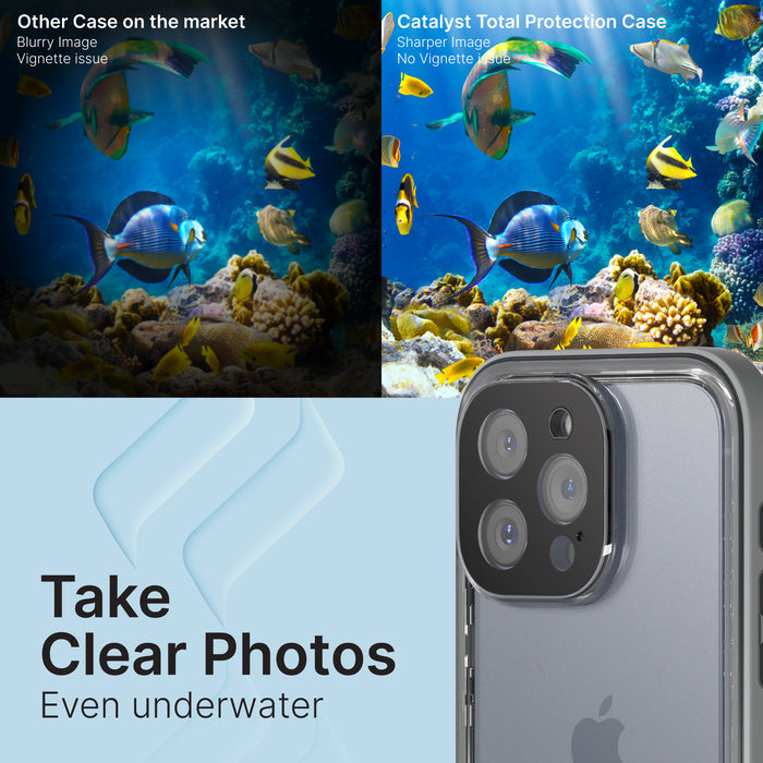 Catalyst iPhone 15 Pro Max waterproof case showing photos clearly taken underwater