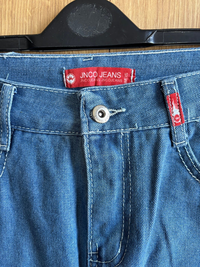 JNCO Jeans Baggy Tiger Graphic Denim Y2K Skater Blue Jeans Medium