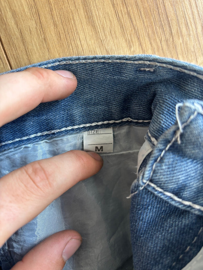 JNCO Jeans Baggy Tiger Graphic Denim Y2K Skater Blue Jeans Medium