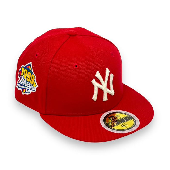"KIDS" NEW YORK YANKEES (RED)(1999 WORLDSERIES) NEW ERA 59FIFTY FITTED (GLOW IN THE DARK LOGO)