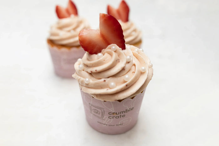 Lemon Cupcakes With Strawberry Buttercream Refill Pack by Crumble Crate